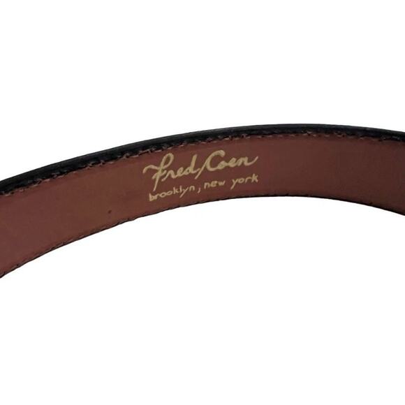 Medium Fred Coen Navy Blue Snakeskin Embossed Leather Western Belt Womens main image 4